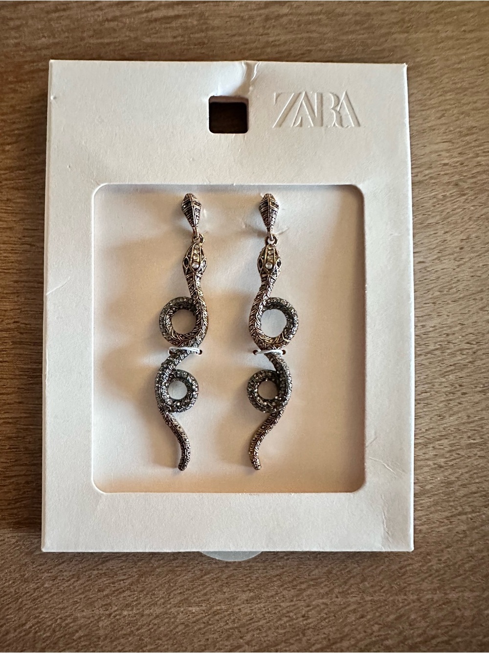 Zara Textured Snake Earrings - Picture 2 of 7